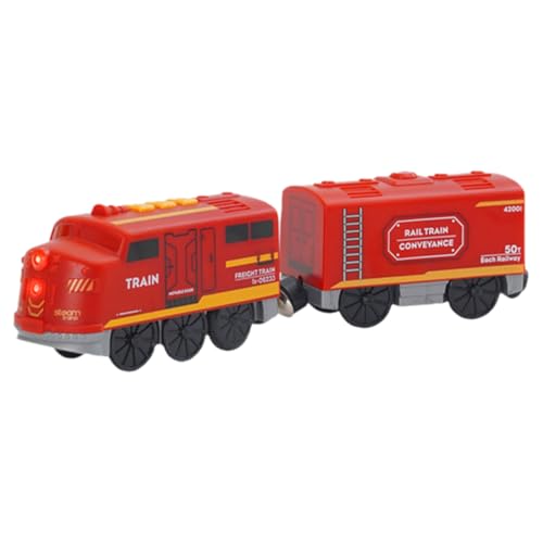 Tomedeks treno elettrico per bambini trenino elettrico Treno Elettrico per Bambini Auto Giocattolo Regali Bambini compatibile con Thomas, Brio, Rosso（Tema camion dei pompieri）