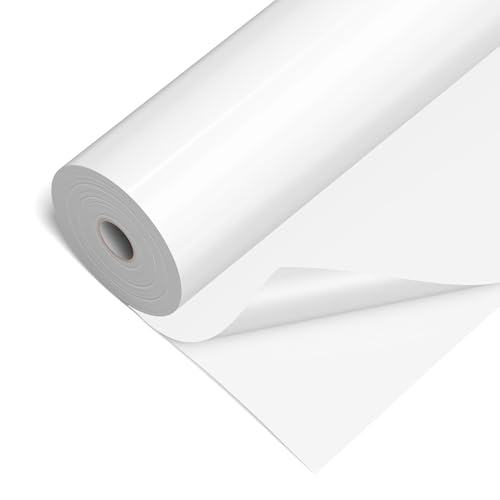 LIKCUT Permanent Vinyl 12 x 50ft, Glossy White Adhesive Vinyl Roll for Cricut & Silhouette Cameo Cutting Machine, Ideal for Brithday & Party Home Decor, DIY Mug & Ceramic