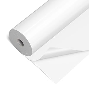 Glossy White Permanent Vinyl – 12″ x 50 FT White Adhesive Vinyl Roll Compatible with Cricut Machines, Silhouette Cameo for DIY Home Decor, Commercial, Decals and Signs