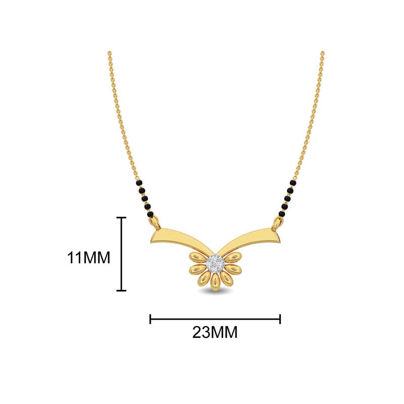 Image of KISNA JEWELS 14KT|18KT BIS Hallmark Pure Gold and Diamond Mangalsutra For Women