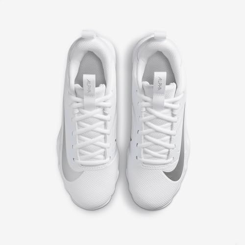 Nike Alpha Menace 4 Shark Big Kids' Football Cleats (FQ4012-101, White/Metallic Silver)4