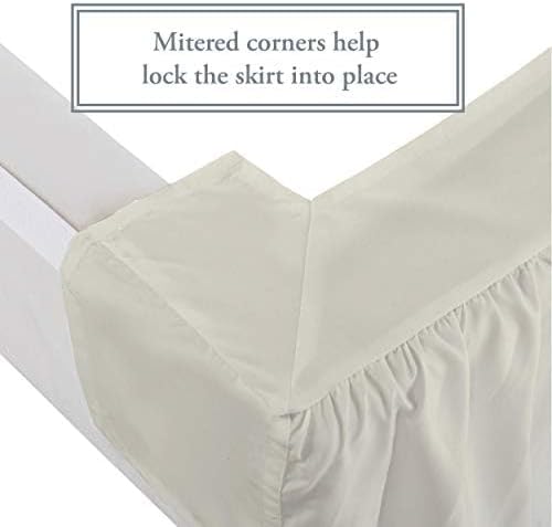 Miniatura 6 de Faldón cubrecama Magic Skirt, con fruncido, nunca levantes tu colchón, con caída de 14 pulgadas, Microfibra, Ivory, King