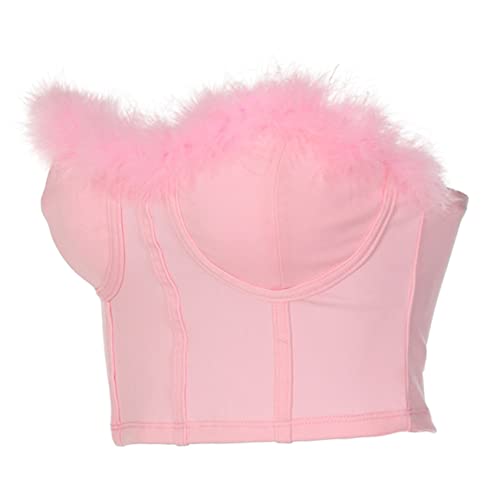 Top corsé de espinas de pescado blusa sin mangas de spandex para mujer