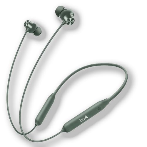 Image of boA Trending Bluetooth Neckband with Mic, Fast Charging Support, Ergonomic Neckband Fit, HD Calling Mic, Comfort Fit All Day for Office Calls Daily Use, Compatible with Android and iOS Devices