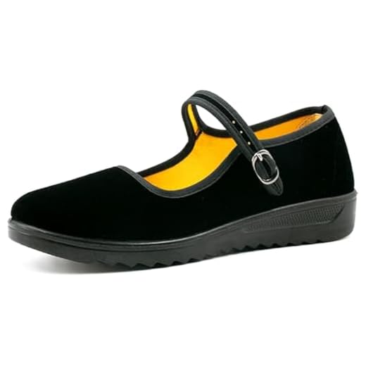 AioTio Zapatos Mary Jane de Terciopelo para Mujer - Bailarinas con Suela de Goma Antideslizante - Zapatos Planos de Ballet y Baile - Merceditas (37 EU, 235mm)