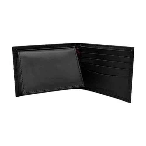 Carteira masculina de couro Tommy Hilfiger – dobra dupla fina com 6 bolsos para cartão de crédito e