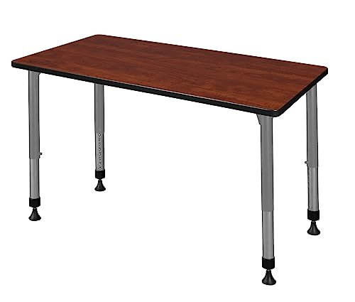 Regency Kee 42 x 24 in. Height Adjustable Classroom Activity Table- Cherry Top & Grey Base