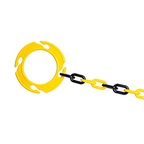 Corrente de segurança decorativa de plástico 3 m, Crowd Control Center (preto/amarelo + anel de veda