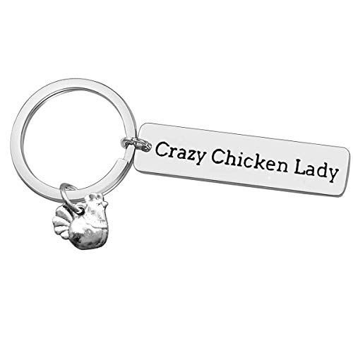 Crazy Chicken Lady Gift Crazy Chicken Lady Keyring Chicken Stuff for Chicken Lovers Gift Funny Chicken Gift Chicken Hen Farmer Lovers Gift Poultry Farm Chicken Mom Keyring Chicken Farm Girl/Wife Gift