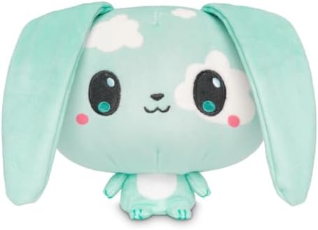TeeTurtle Cloudheads Nimbus the Cloud Bunny Plush - 5-Inch Rabbit Stuffed Animal with Embroidered Details - Soft Cuddly Plush Toys for Kids, Teens, and Adults