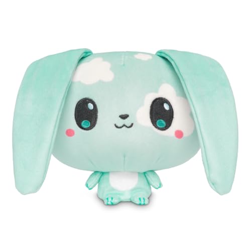 TeeTurtle Cloudheads Nimbus the Cloud Bunny Plush - 5-Inch Rabbit Stuffed Animal with Embroidered Details - Soft Cuddly Plush Toys for Kids, Teens, and Adults