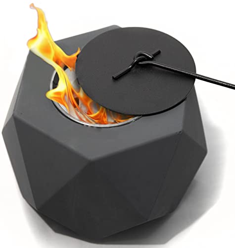 Tabletop Fire Pit - Portable Indoor or Outdoor Fireplace, Table Top Fire Pit Bowl - Table Top Firepit for Smore or Outside Patio Decor, Smokeless Mini Fire Pits, Concrete Smores Maker by Room Starters