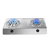 Ღ【CONVERSIÓN GN/GLP: Apta para gas natural y gas licuado, elija según el tipo de gas doméstico; diseño de quemador de 4.5/5.2KW para satisfacer diversas necesidades de cocción.