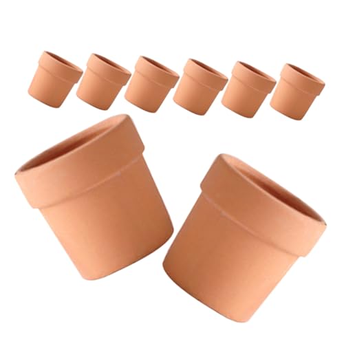 Poterie décorative compacte en terre cuite rouge durable x8 - 2