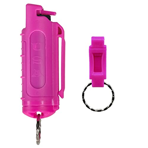Police Magnum Pepper Spray Keychain Quick Release Combo Set- Women's Self Defense Safety Tools- 1 Pack Hot Pink QR INJ