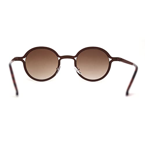 Retro 90s Style Round Thin Metal Rim Contemporary Fashion Sunglasses4