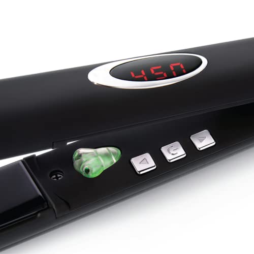 Nume Megastar Hair Straightener Tourmaline Flat Iron–1 Inch Floating Plates With Negative Ion Booster, Infrared Light Strip, Ideal For All Hair Types – Ultra-Smooth And Shiny Results. #TOP5