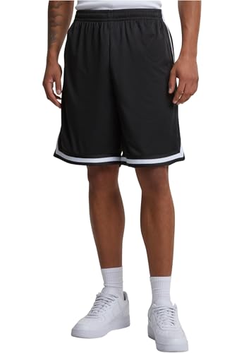 Urban Classics Short Stripes Mesh Homme Short Noir/Blanc XL 100% Polyester Regular/Coupe Standard