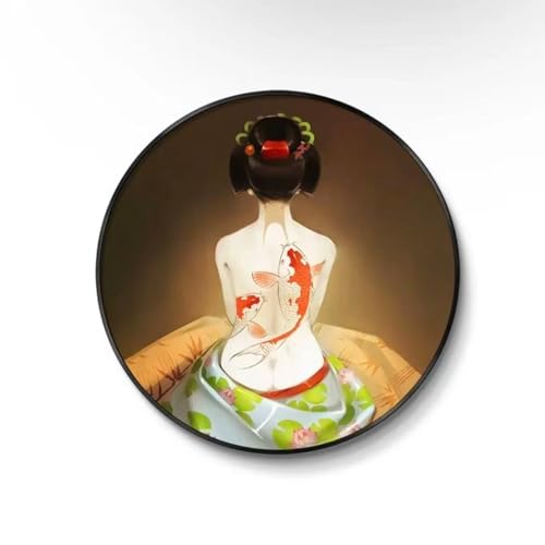 アートパネル アートボード ポスター 丸型アルミ合金フレーム 玄関 壁画 壁飾り 和風 和柄 富士山 神奈川沖浪裏 桜と鳥居 浮世絵 装飾画 床の間 掛け物 部屋飾り 飾り絵 油絵 ソファの背景画 インテリア 現代 モダン リビングルーム レストラン 玄関