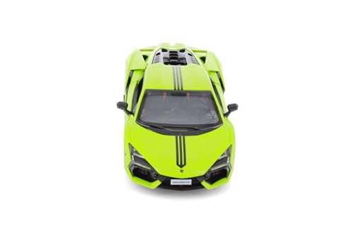 Lamborghini Revuelto Hardtop escala 1:24 verde con rayas negras miniatura 3