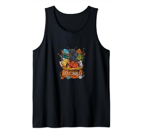 Let's Roll RPG Juego de rol Master Geek Dices regalo divertido Camiseta sin Mangas