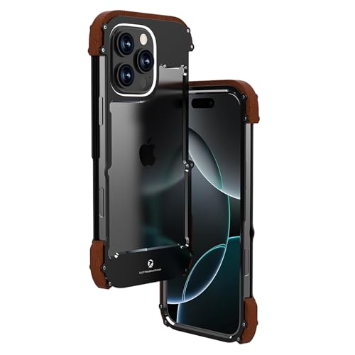 Coque iPhone 16 Pro Max rigide silicone noir et métal anti-choc