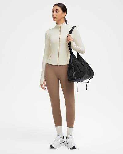 Image of SUUKSESS Women Golden Full Zip Up Workout Cropped Jackets Lightweight Athletic Yoga Tops