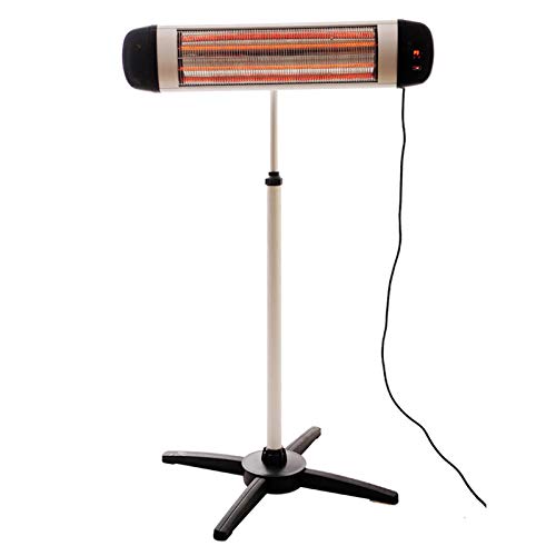 Heizstrahler mit Fernbedienung - Wärmelampe Terrassenheizstrahler - 3 Leistungsstufen Heizelemente 2500W Silent Carbon Kristallheizung,Double