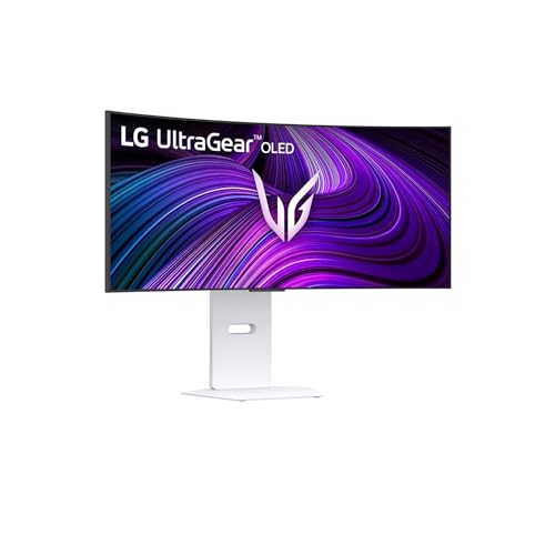LG UltraGear OLED 34GX90SA Monitor Gaming 34", 21:9 curvo, WQHD (3440x1440), 240Hz, 0,03ms (GtG), Funzioni Smart con webOS 24, Speaker 14W, HDR 400 True Black, G-Sync, FreeSync, USB-C, WiFi, Bianco