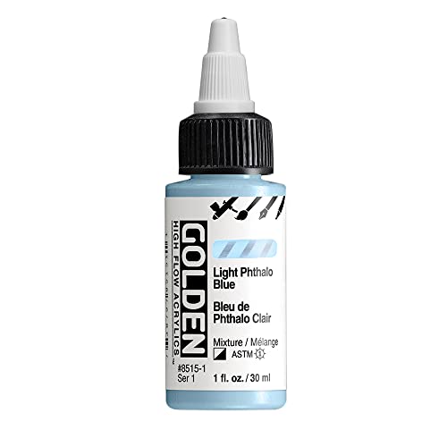 GOLDEN High Flow Acrylics, Light Phthalo Blue, 1 fl. oz.