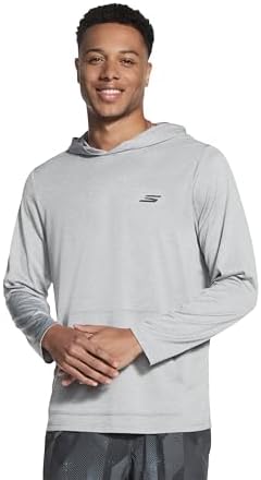 Skechers Men's Godri Charge Long Sleeve Hoodie Hoodie, Gray, 3X-Large