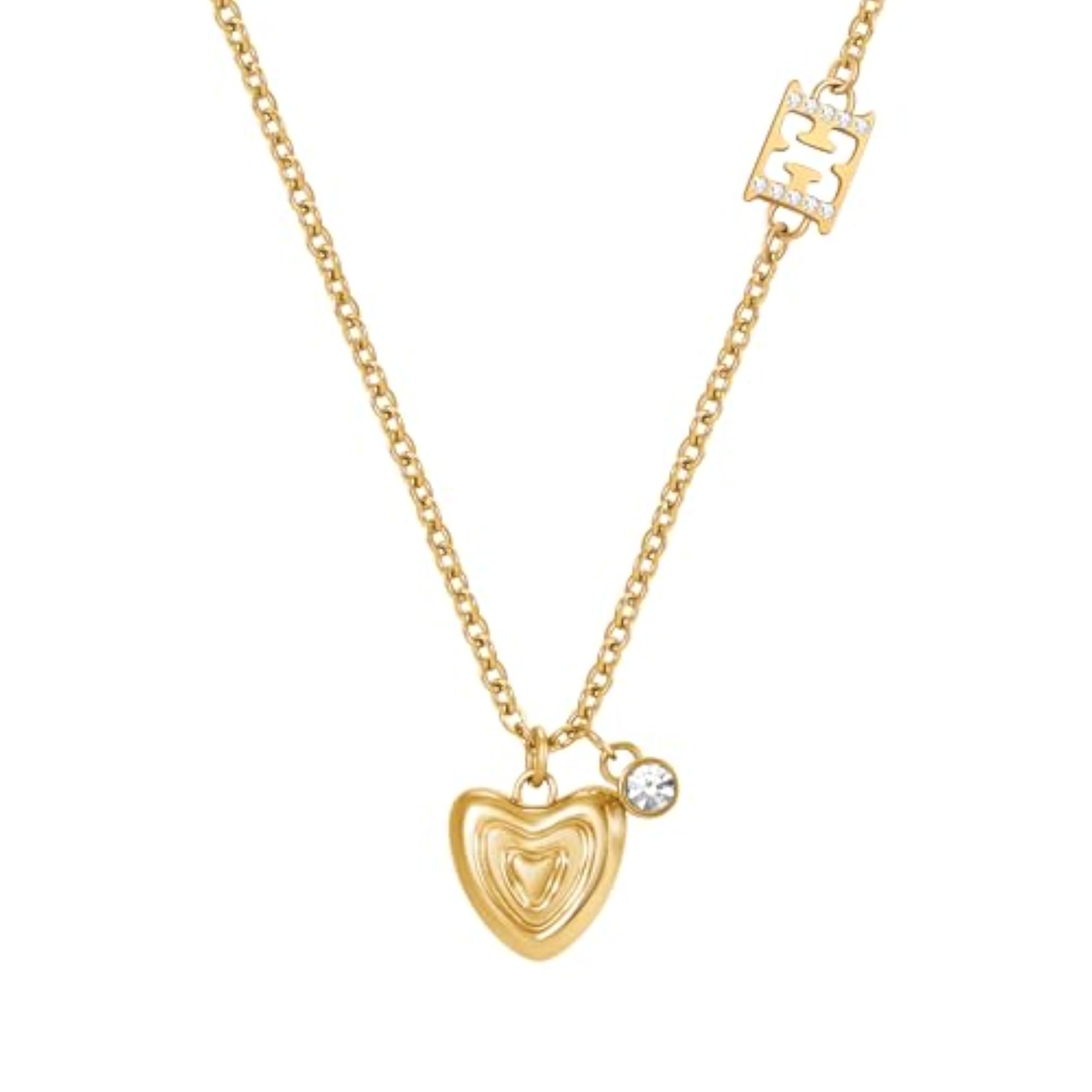 Women's Adjustable Gold Plated Heart Necklace, Gift for Her