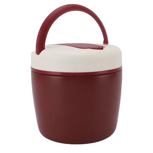 Tarro térmico de acero inoxidable 304, ideal para oficina, viajes, picnic, uso diario, campamento y viajes (borgoña, 1,2 L)