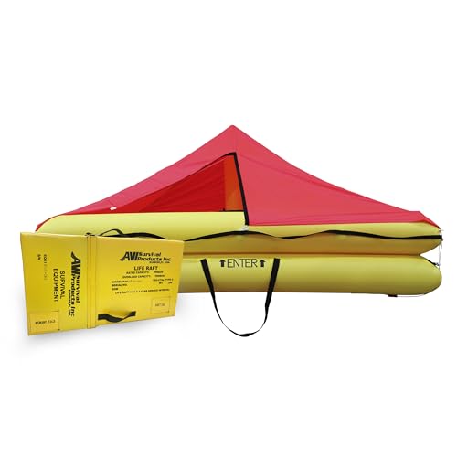 Bote salva-vidas TSO para 10 pessoas com kit de equipamento de sobrevivência FAR 91