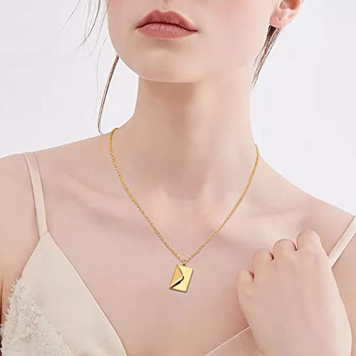 Collier enveloppe médaillon gravé avec message confession d'amour - 3