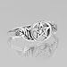 Moonlight Mysteries Oak Pentacle Ring | 925 Sterling Silver Wiccan Witch Pentagram Ring for Women | Size 4-15
