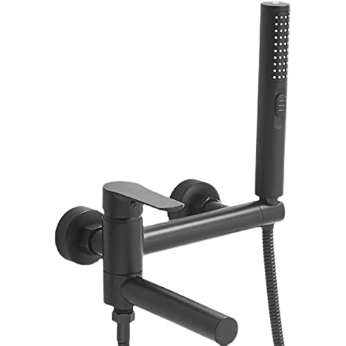 Robinet de baignoire en laiton noir de qualité supérieure avec kit douchette intégré