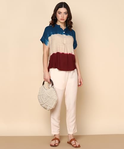 Image of Maaesa Hand Dyed Rayon Top for Women