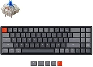 Keychron K14 70% Layout 72 Keys Bluetooth Wireless/USB Wired Mechanical Keyboard for Mac with Gateron G Pro Blue Switch/Multitasking/RGB Backlight/Aluminum Frame Computer Keyboard for Windows Laptop