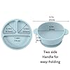 PandaEar Silicone Baby Feeding Set | 9PCS Baby Led Weaning Supplies Self Feeding Utensils | Divided Suction Plate Bowl Bibs Sippy Cup with Baby Snack Container Spoons Forks (Blue) #2