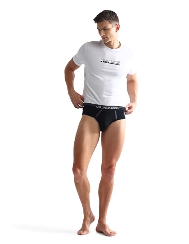 Image of U.S. Polo ASSN. Mens OET07 Dual Tone Cotton Stretch Underwear Briefs - Pack of 3