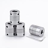 XIKE 4PCS 8mm to 10mm Shaft Coupling 25mm Length 19mm Diameter Stepper Motor Coupler Aluminum Alloy Joint Connector for 3D Printer CNC Machine DIY Encoder