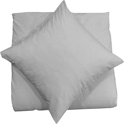 Mixibaby Kissenbezug 40X40 2er Set Dekokissen Kissenhülle Kissen Bezug 100% Baumwolle, Farbe:Grau Cover
