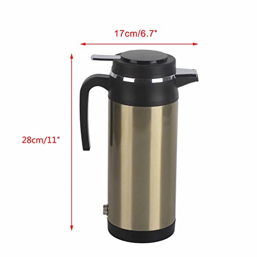 Electric In-car Kettle, 1000ML 12V/24V Stainless Steel Electric In-car Kettle Travel Thermoses Heating Water Bottle (24V)