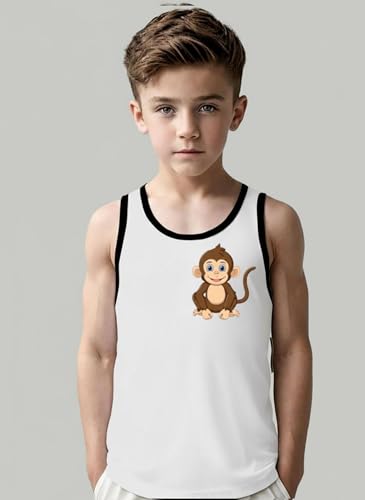 Image of Kids Cotton Blend Printed Vest for Baby Boy & Girl | Cotton Blend Printed Sleeveless Vest for Kids - Style - 9 (Pack of 5)