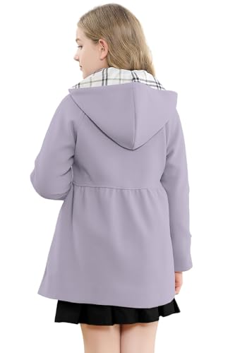 Image of Betusline Girls' Dress Coat, Kids Hoodie Wool Blend Coats Fall Winter Outerwear Peacoat,2-14 Years
