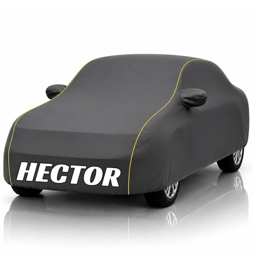 Image of Safe-Cars New Grey 100% Waterproof Hector Car Cover | Polyester Car Body Cover for Rain & Sun | UV Protection, Dustproof, Scratch Resistant, Windproof, Heat Resistant, Custom Fit