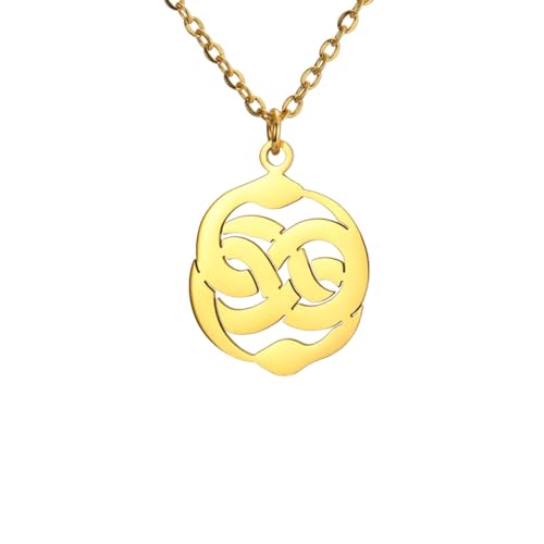 Collar bohemio doble Ouroboros serpiente collar nórdico antiguo símbolo infinito nudo colgante joyería gótica regalos de buena suerte