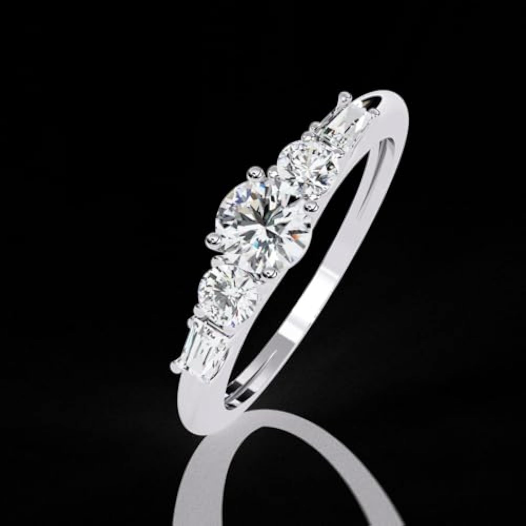 1.22 Ct Three Stone White CZ Engagement Ring