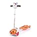 Scooter de grenouille à quatre roues pour enfants avec roues de lumière en PU extra-larges et quatre pédales à hauteur réglable pour enfants de 3 à 14 ans (Couleur : Orange)